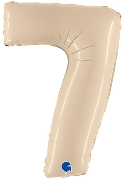 Folienballon - Zahl 7: Creme - ø 102cm